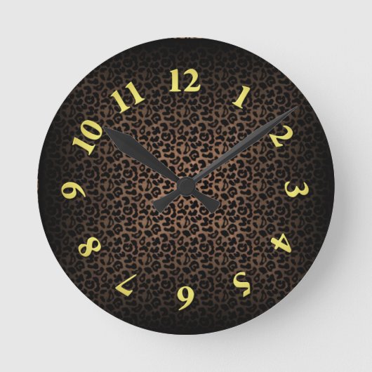 Leopard Print Ronde Klok (Voorkant)
