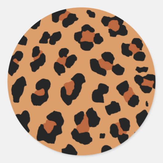 Leopard Print Ronde Sticker (Voorkant)