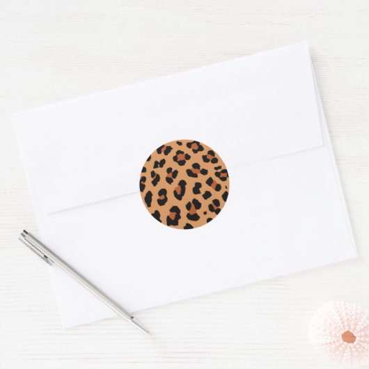 Leopard Print Ronde Sticker (Envelop)