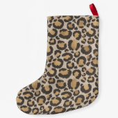 Leopard Print Rood Monogram INITIALEN Chique Vakan Kleine Kerstsok (Achterkant)