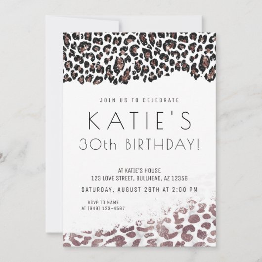 Leopard Print Roos Gold Elke dag Kaart (Voorkant)