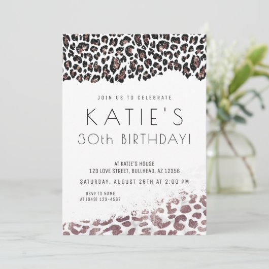 Leopard Print Roos Gold Elke dag Kaart (Staand voorkant)