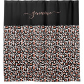 Leopard Print Roos Gold Girly Showgordijn Douchegordijn (Voorkant)
