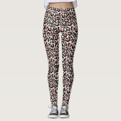 Leopard Print Roos Gold Trendy Leggings (Voorkant)