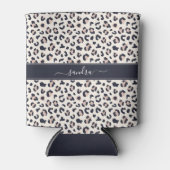 Leopard print roze aangepaste naam blikjeskoeler (Voorkant)