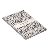 Leopard print roze aangepaste naam notitieboek (Rechterzijde)