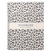 Leopard print roze aangepaste naam notitieboek (Voorkant)