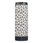 Leopard print roze aangepaste naam thermosbeker (Achterkant)