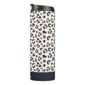 Leopard print roze aangepaste naam thermosbeker (Geroteerd rechts)
