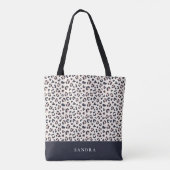 Leopard print roze aangepaste naam tote bag (Achterkant)