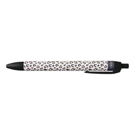 Leopard print roze aangepaste naam zwarte inkt pen (Bodem)