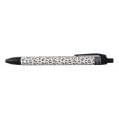 Leopard print roze aangepaste naam zwarte inkt pen (Bovenkant)