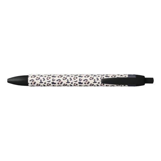 Leopard print roze aangepaste naam zwarte inkt pen (Achterkant)