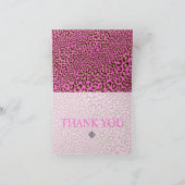 Leopard Print/roze/Dank U/aangepaste achtergrond Bedankkaart (Binnen)