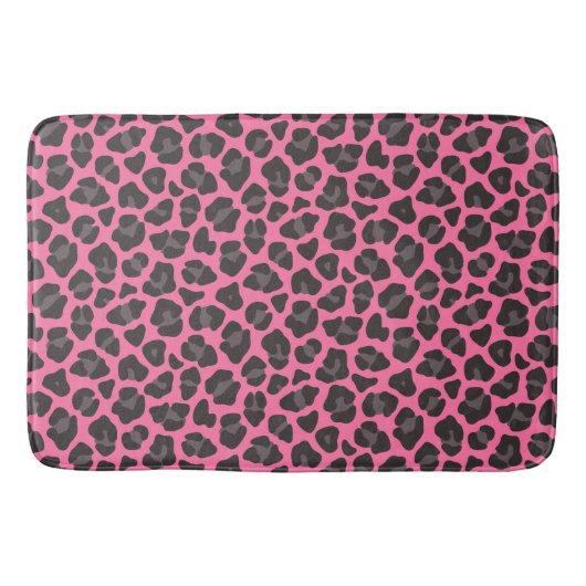 Leopard Print roze grijs Badmat (Voorkant)
