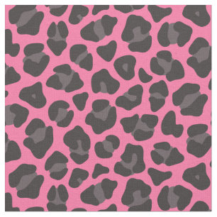 Leopard Print roze grijs Stof