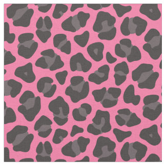 Leopard Print roze grijs Stof