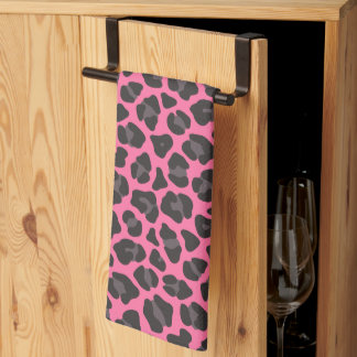 Leopard Print roze grijs Theedoek