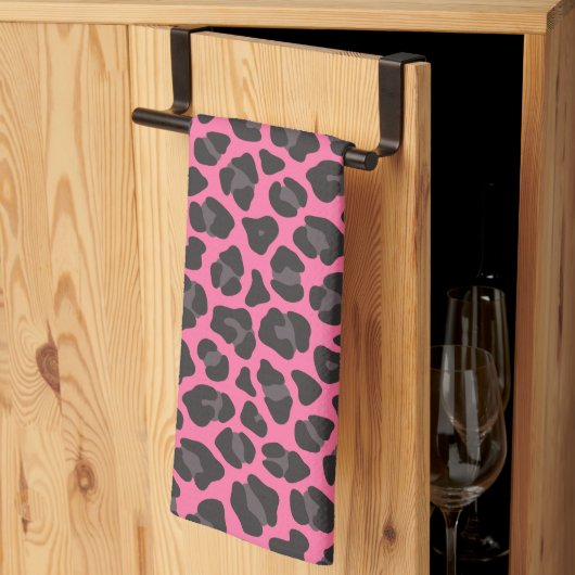 Leopard Print roze grijs Theedoek (Derde Gevouwen)