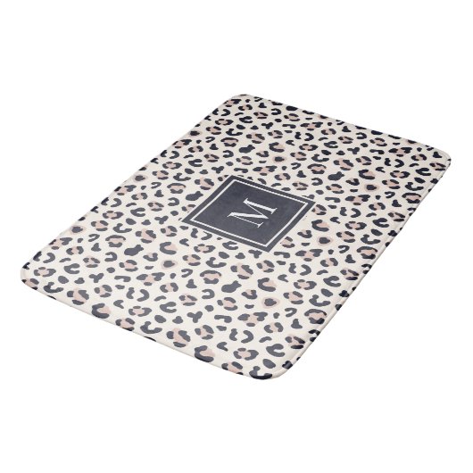 Leopard print roze monogram badmat (Gekanteld)