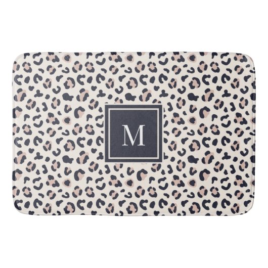 Leopard print roze monogram badmat (Voorkant)