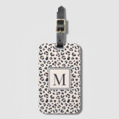 Leopard print roze monogram bagagelabel (Voorkant (verticaal))
