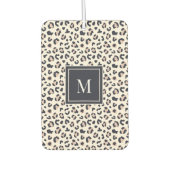 Leopard print roze monogram luchtverfrisser (Voorkant)