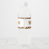 Leopard Print Roze Quatrefoil Verjaardagsfeest Waterfles Etiket (Achterkant)