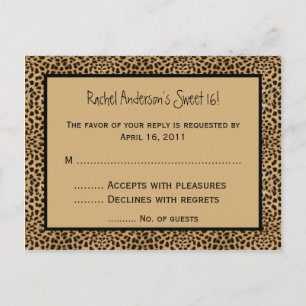 Leopard print RSVP Briefkaart