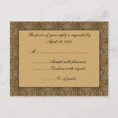 Leopard Print RSVP-Briefkaart Uitnodiging Briefkaart (Achterkant)