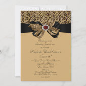 Leopard Print Ruby Diamonds Sweet 16 Uitnodiging (Voorkant)