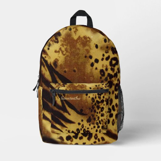  Leopard Print Rugzak - School Laptop Tas (Voorkant)