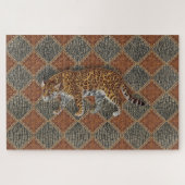  leopard Print Rust Leather Snake Skin Gold Legpuzzel (Horizontaal)