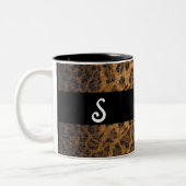 Leopard Print S monogram initialen Koffie Mok Cup (Links)