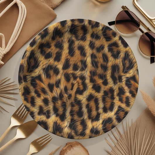 Leopard Print Safari Party Supplies ID1153 Papieren Bordje