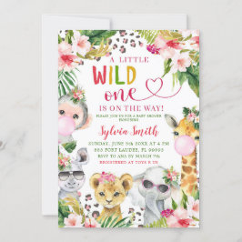 Leopard Print Safari Wild Een Meisje Baby shower Kaart