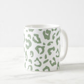 Leopard Print Sage Green Animal Print Koffiemok (Voorkant rechts)
