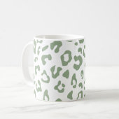 Leopard Print Sage Green Animal Print Koffiemok (Voorkant links)