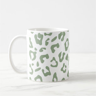 Leopard Print Sage Green Animal Print Koffiemok