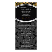 Leopard Print Salon Coupons Reclamekaart (Achterkant)