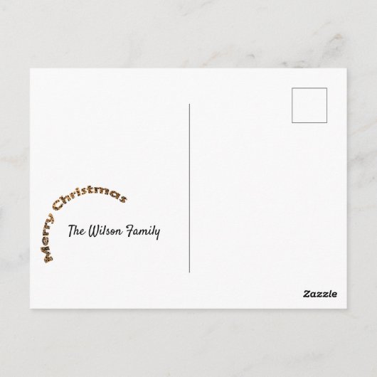 Leopard Print Santa Joy Briefkaart (Achterkant)