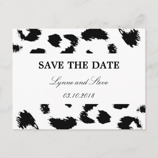 Leopard Print Save the Date Aankondigingskaart (Voorkant)