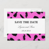 Leopard Print Save the Date Aankondigingskaart (Voorkant / Achterkant)