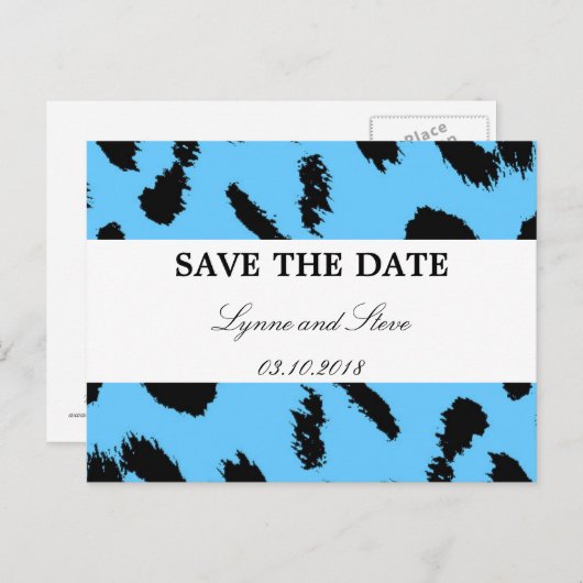 Leopard Print Save the Date Aankondigingskaart (Voorkant / Achterkant)