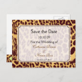 Leopard print save the date briefkaart (Voorkant / Achterkant)