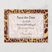 Leopard print save the date briefkaart (Voorkant)