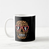 Leopard Print Schedel Skelet Grappig Halloween Vro Koffiemok (Links)
