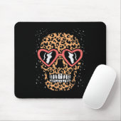 Leopard Print Schedel Skelet Grappig Halloween Vro Muismat (Met muis)