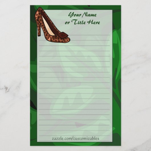 Leopard Print Schoenen Stationery Briefpapier (Voorkant)