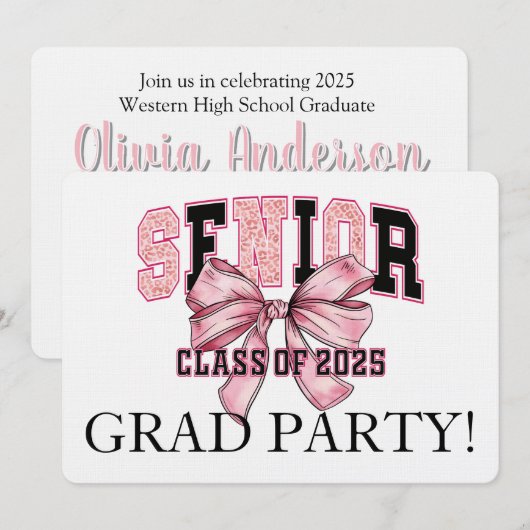 Leopard Print Senior Celebration Kaart (Voorkant / Achterkant)